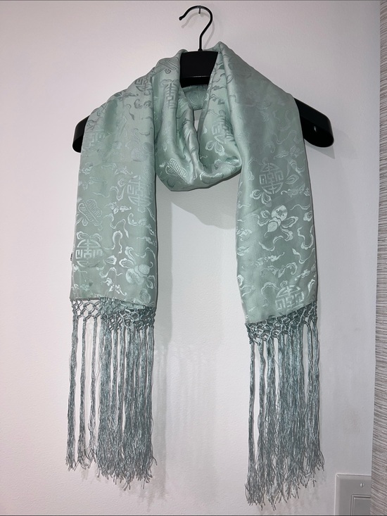 Unbranded Accessories - Light Mint 100% Silk Fringe Scarf - Women Accessories